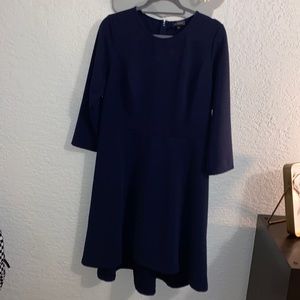 The Limited navy blue 3/4 sleeve skater dress